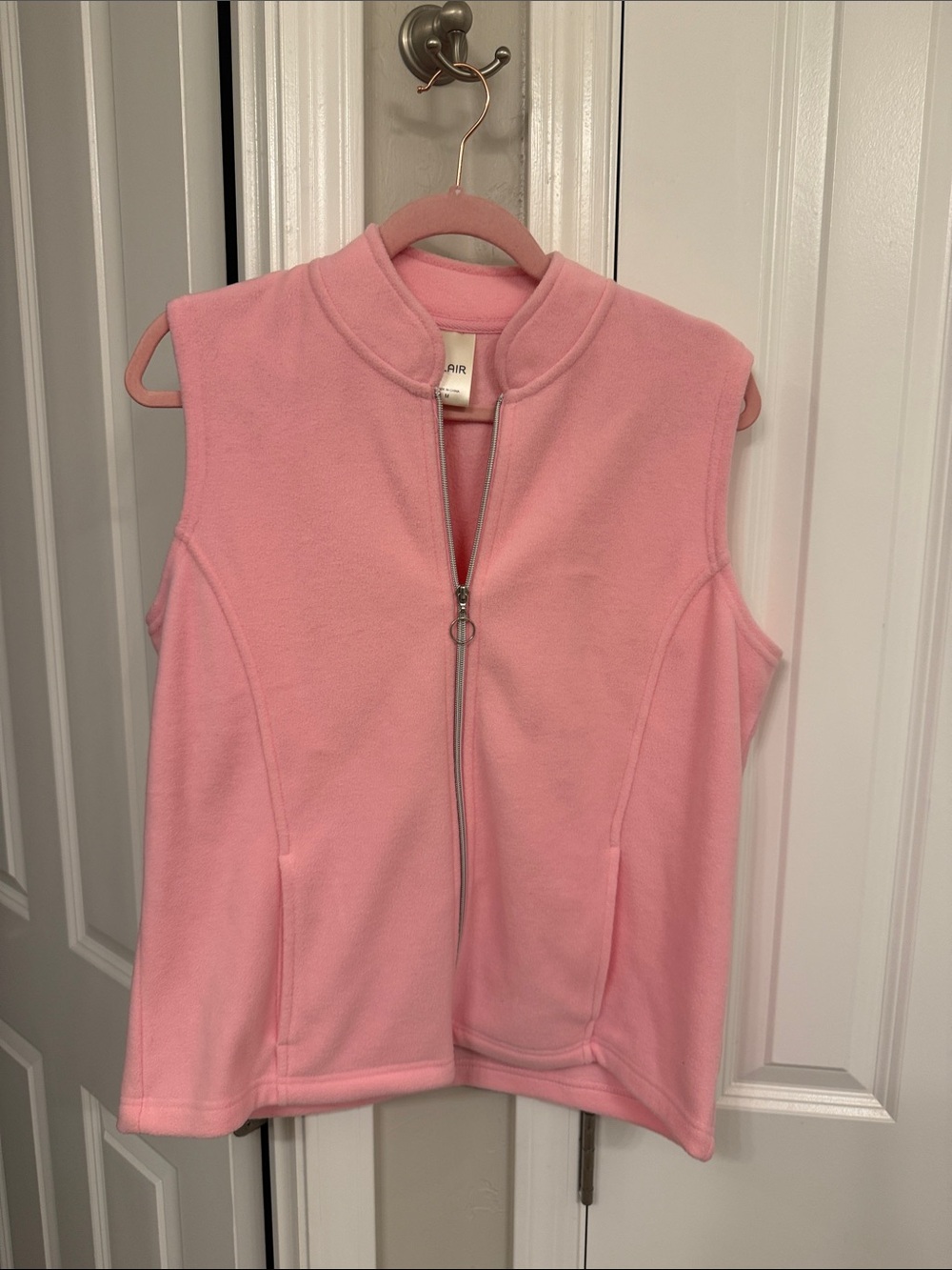 Blair Pink Sleeveless Zip-Front Fleece Vest
